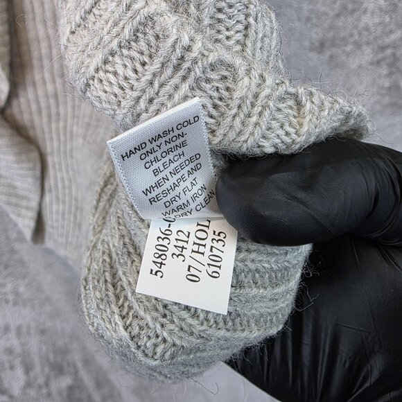 Banana Republic Sweater Womens M/L Gray Alpaca Open Front Shawl Collar Cardigan - Picture 8 of 9